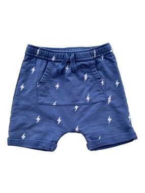 Tea Collection Size 2T Pocket o Sunshine Blue Lightning Print Pull On Shorts
